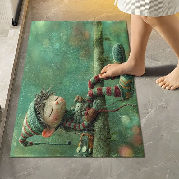 RMDQTR 16" × 24" Rectangle Shape Bathroom Rugs Plush Toilet Base Mat Soft Rugs Non Slip Absorbent Muppeteer