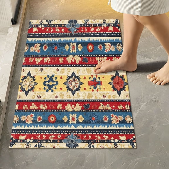 RMDQTR 16" × 24" Rectangle Shape Bathroom Rugs Plush Toilet Base Mat Soft Rugs Non Slip Absorbent Style Of Traditional