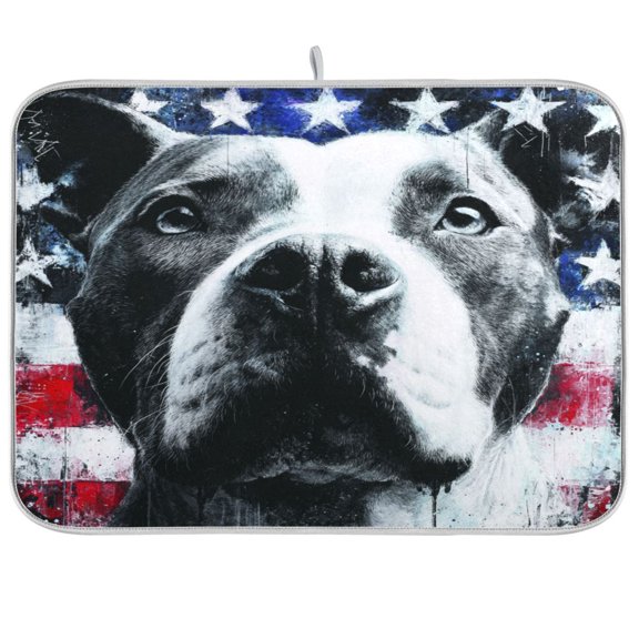 RMDQTR 16 x 18 Inch Dish Drying Mat Microfiber Composite Sponge Kitchen Mats Large Counter Absorbent Dish Pad Guardian Of The Old Glory