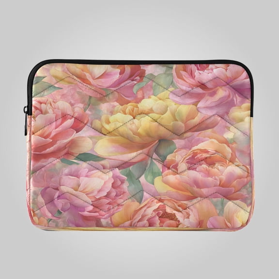 RMDQTR 16in Laptop Bag Briefcases Computer Inner Bags Computer Bags Laptop Sleeves Work Travel School Bag Blush Rose Gold Flowers