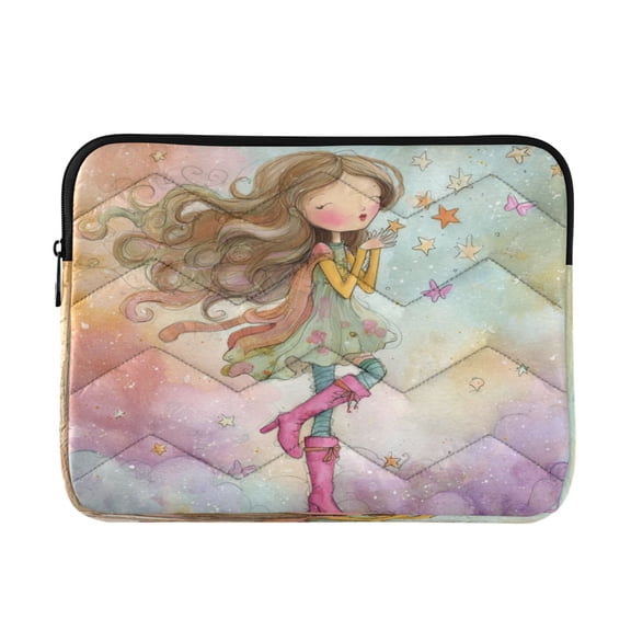 RMDQTR 16in Laptop Bag Briefcases Computer Inner Bags Computer Bags Laptop Sleeves Work Travel School Bag Cute Cartoon Girl with Long Hair