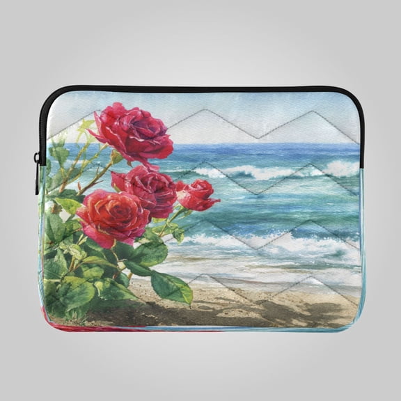 RMDQTR 16in Laptop Bag Briefcases Computer Inner Bags Computer Bags Laptop Sleeves Work Travel School Bag Red Roses on The Beach