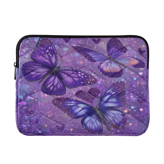RMDQTR 16in Laptop Bag Briefcases Computer Inner Bags Computer Bags Laptop Sleeves Work Travel School Bag Shimmering Purple Butterflies
