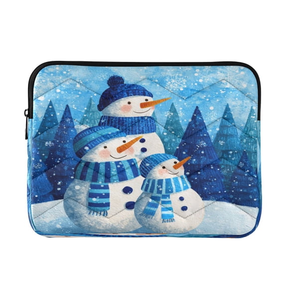 RMDQTR 16in Laptop Bag Briefcases Computer Inner Bags Computer Bags Laptop Sleeves Work Travel School Bag Three Blue Cute Snowmen