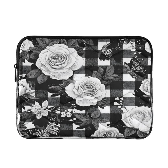 RMDQTR 16in Laptop Bag Briefcases Computer Inner Bags Computer Bags Laptop Sleeves Work Travel School Bag White Rose Pattern