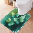thumbnail image 1 of RMDQTR 20" × 24" U Shape Bathroom Rugs Plush Toilet Base Mat Soft Rugs Non Slip Absorbent Deep Green Butterfly Whisper, 1 of 9