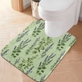 thumbnail image 1 of RMDQTR 20" × 24" U Shape Bathroom Rugs Plush Toilet Base Mat Soft Rugs Non Slip Absorbent Green and Lavender Herbs, 1 of 9