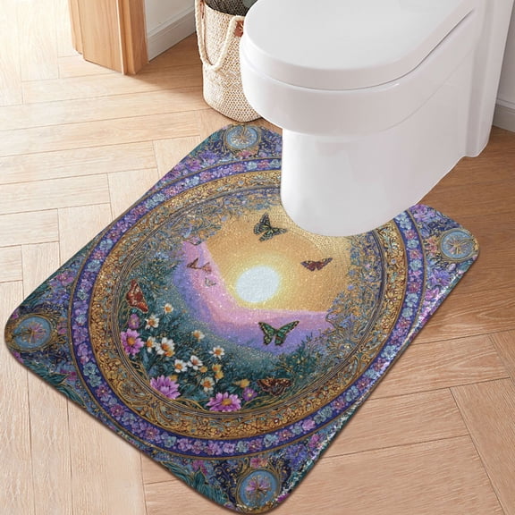 RMDQTR 20" × 24" U Shape Bathroom Rugs Plush Toilet Base Mat Soft Rugs Non Slip Absorbent Realm Of Magic