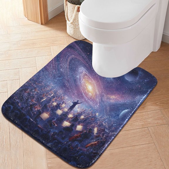 RMDQTR 20" × 24" U Shape Bathroom Rugs Plush Toilet Base Mat Soft Rugs Non Slip Absorbent Star Performances