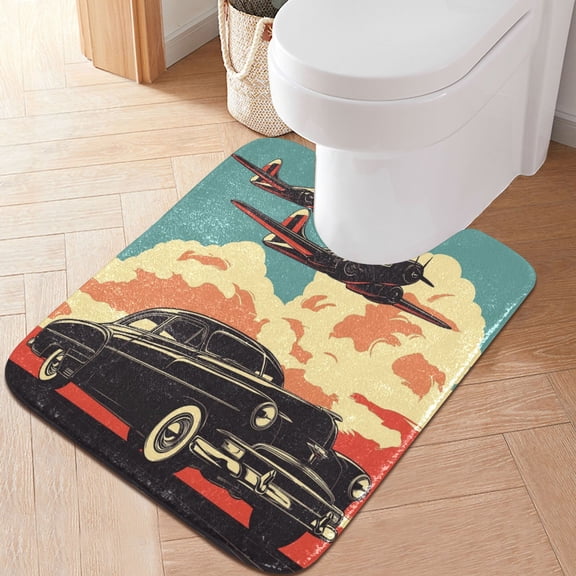 RMDQTR 20" × 24" U Shape Bathroom Rugs Plush Toilet Base Mat Soft Rugs Non Slip Absorbent Unlimber