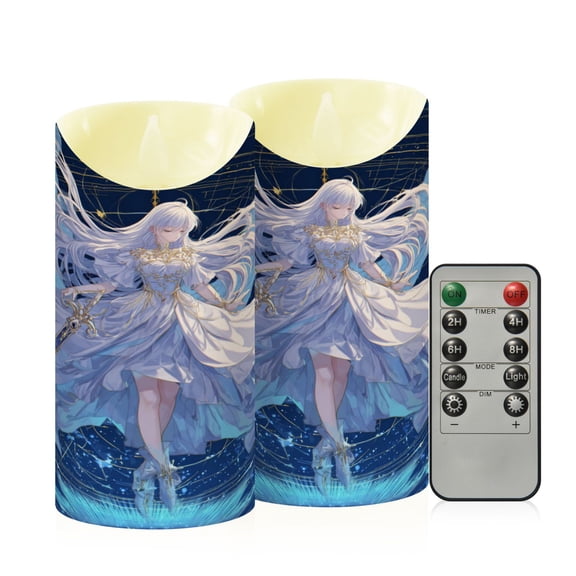 RMDQTR 2PCS Tapered Flickering Flame Candle Lamp LED Simulated Candle Christmas Holiday Decorations Flame-Free Safety Ambient Lighting Angel Of The Holy Sword