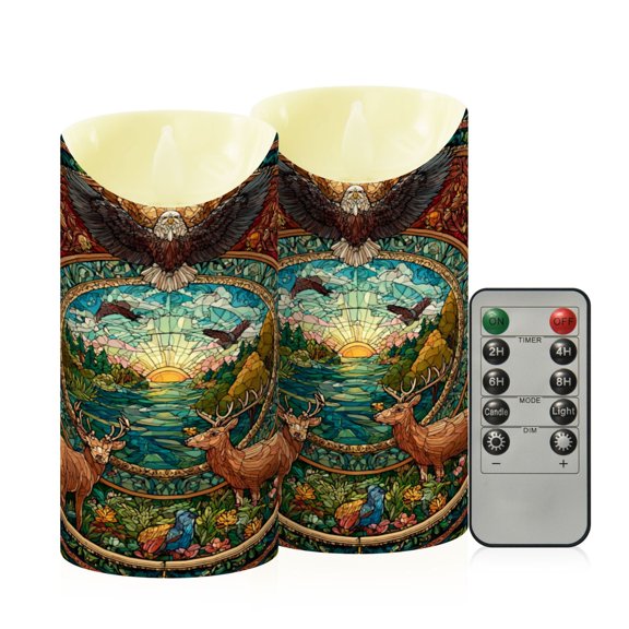 RMDQTR 2PCS Tapered Flickering Flame Candle Lamp LED Simulated Candle Christmas Holiday Decorations Flame-Free Safety Ambient Lighting Animal World