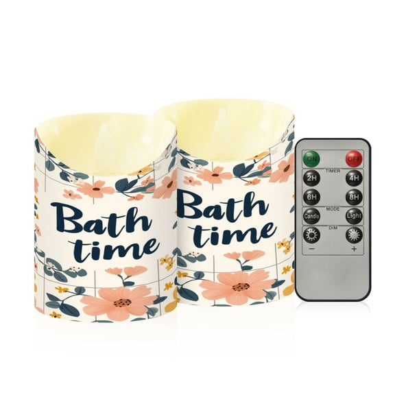 RMDQTR 2PCS Tapered Flickering Flame Candle Lamp LED Simulated Candle Christmas Holiday Decorations Flame-Free Safety Ambient Lighting Bath Time Pattern
