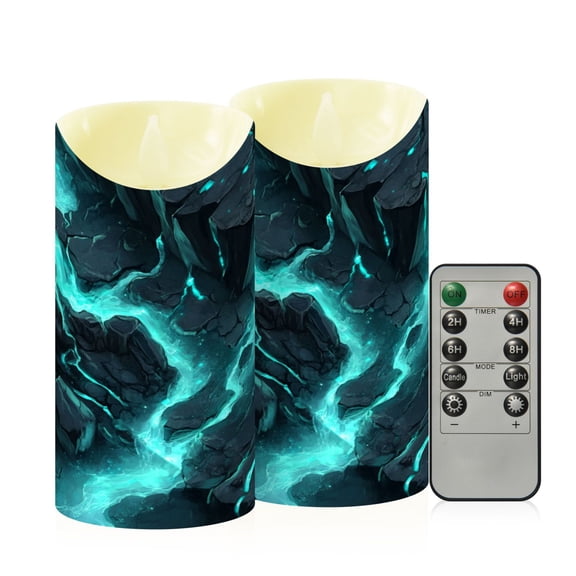 RMDQTR 2PCS Tapered Flickering Flame Candle Lamp LED Simulated Candle Christmas Holiday Decorations Flame-Free Safety Ambient Lighting Black Rocks