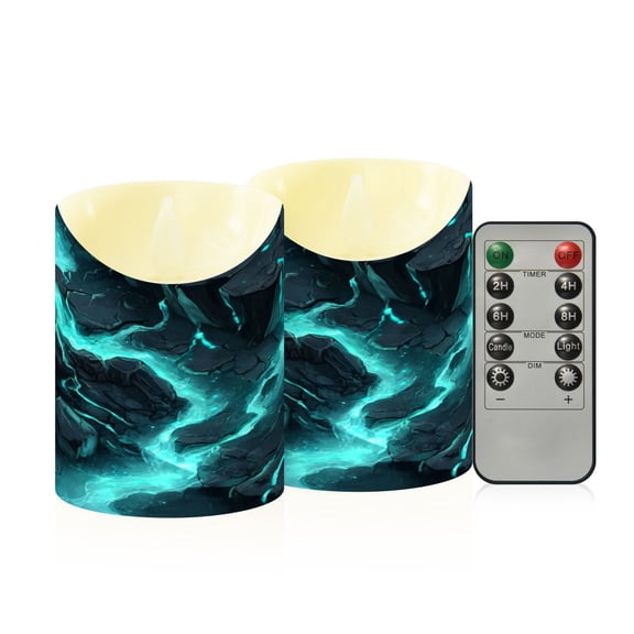 RMDQTR 2PCS Tapered Flickering Flame Candle Lamp LED Simulated Candle Christmas Holiday Decorations Flame-Free Safety Ambient Lighting Black Rocks