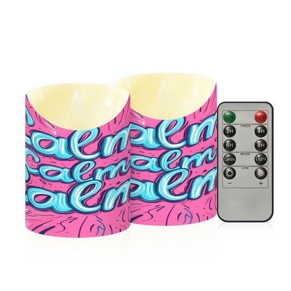 RMDQTR 2PCS Tapered Flickering Flame Candle Lamp LED Simulated Candle Christmas Holiday Decorations Flame-Free Safety Ambient Lighting Calms on Pink