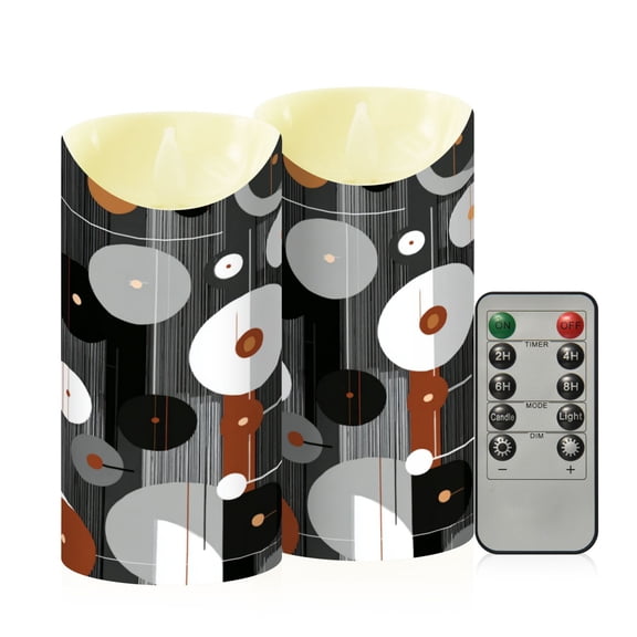 RMDQTR 2PCS Tapered Flickering Flame Candle Lamp LED Simulated Candle Christmas Holiday Decorations Flame-Free Safety Ambient Lighting Cd Pattern