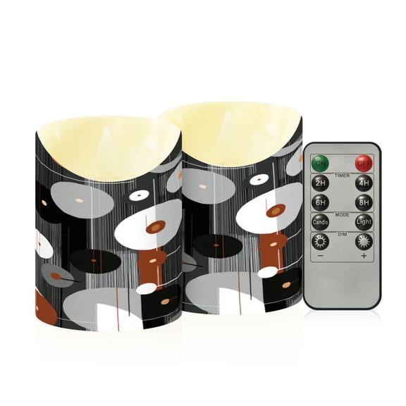 RMDQTR 2PCS Tapered Flickering Flame Candle Lamp LED Simulated Candle Christmas Holiday Decorations Flame-Free Safety Ambient Lighting Cd Pattern
