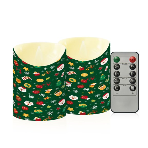 RMDQTR 2PCS Tapered Flickering Flame Candle Lamp LED Simulated Candle Christmas Holiday Decorations Flame-Free Safety Ambient Lighting Christmas Decorations