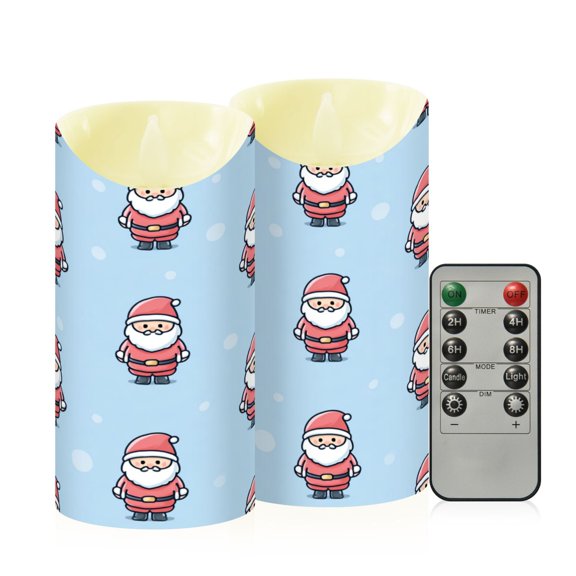 RMDQTR 2PCS Tapered Flickering Flame Candle Lamp LED Simulated Candle Christmas Holiday Decorations Flame-Free Safety Ambient Lighting Cute Santa Claus Guard