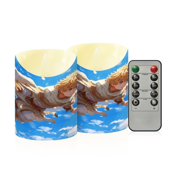 RMDQTR 2PCS Tapered Flickering Flame Candle Lamp LED Simulated Candle Christmas Holiday Decorations Flame-Free Safety Ambient Lighting Holy Angel Fall