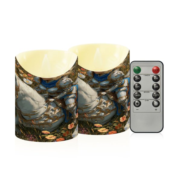 RMDQTR 2PCS Tapered Flickering Flame Candle Lamp LED Simulated Candle Christmas Holiday Decorations Flame-Free Safety Ambient Lighting Knightess