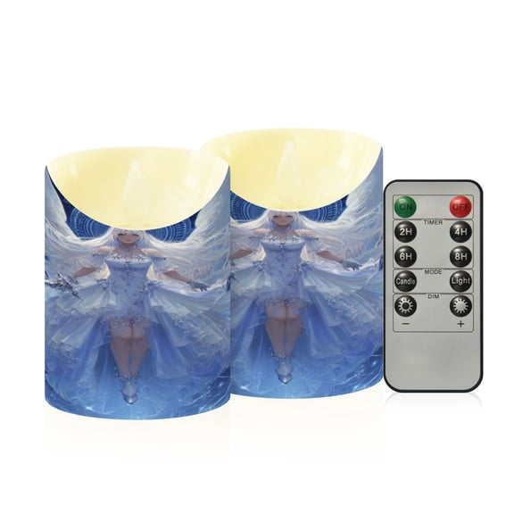 RMDQTR 2PCS Tapered Flickering Flame Candle Lamp LED Simulated Candle Christmas Holiday Decorations Flame-Free Safety Ambient Lighting Lord Angel