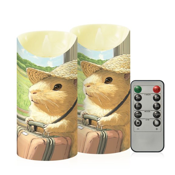 RMDQTR 2PCS Tapered Flickering Flame Candle Lamp LED Simulated Candle Christmas Holiday Decorations Flame-Free Safety Ambient Lighting The Mole on The Train