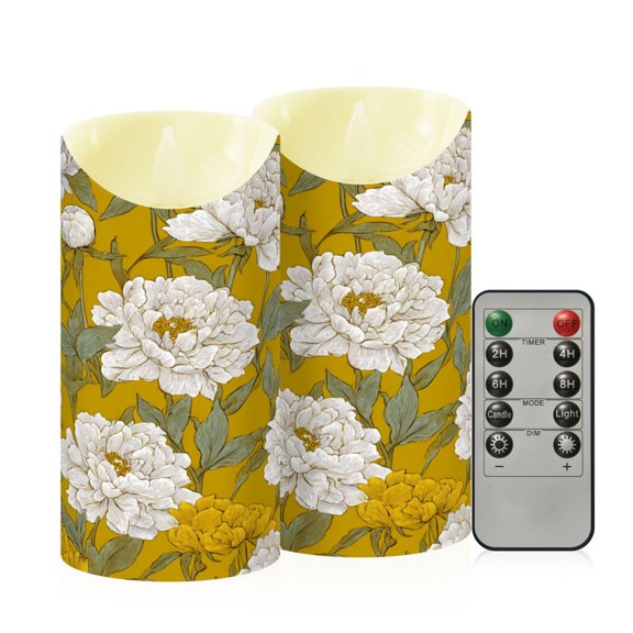 RMDQTR 2PCS Tapered Flickering Flame Candle Lamp LED Simulated Candle Christmas Holiday Decorations Flame-Free Safety Ambient Lighting Orchids Of The Retro Era