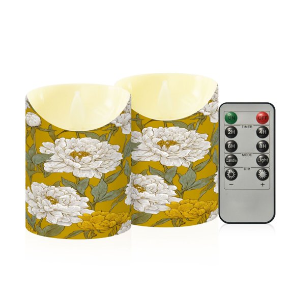 RMDQTR 2PCS Tapered Flickering Flame Candle Lamp LED Simulated Candle Christmas Holiday Decorations Flame-Free Safety Ambient Lighting Orchids Of The Retro Era