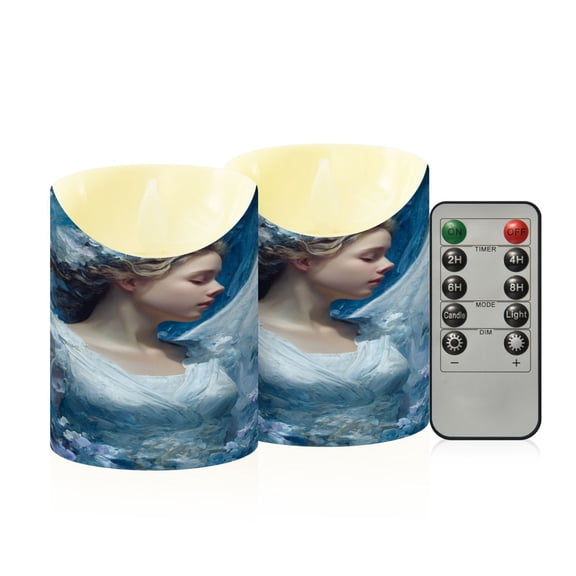 RMDQTR 2PCS Tapered Flickering Flame Candle Lamp LED Simulated Candle Christmas Holiday Decorations Flame-Free Safety Ambient Lighting Pure and Innocent Angel