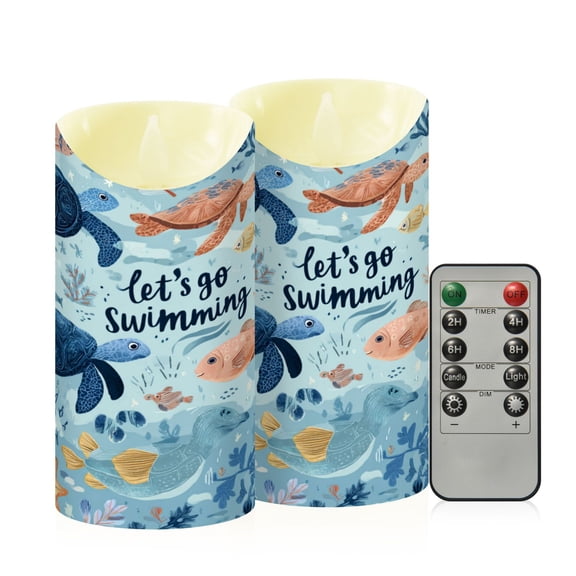 RMDQTR 2PCS Tapered Flickering Flame Candle Lamp LED Simulated Candle Christmas Holiday Decorations Flame-Free Safety Ambient Lighting Submarine World