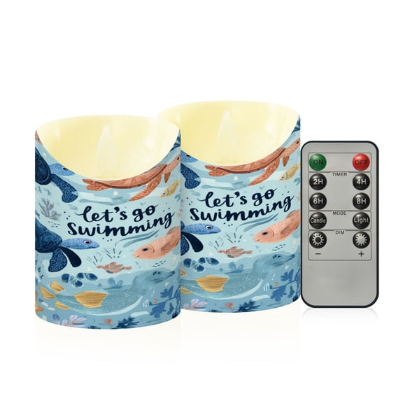 RMDQTR 2PCS Tapered Flickering Flame Candle Lamp LED Simulated Candle Christmas Holiday Decorations Flame-Free Safety Ambient Lighting Submarine World