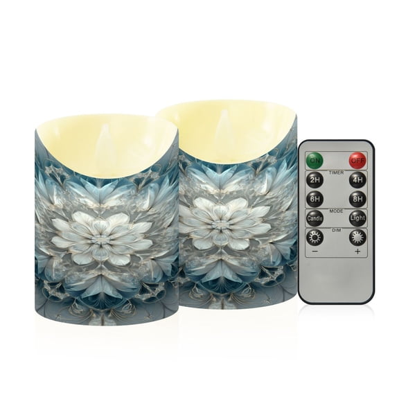 RMDQTR 2PCS Tapered Flickering Flame Candle Lamp LED Simulated Candle Christmas Holiday Decorations Flame-Free Safety Ambient Lighting Swirls Of Light Blue