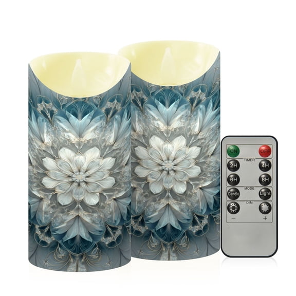 RMDQTR 2PCS Tapered Flickering Flame Candle Lamp LED Simulated Candle Christmas Holiday Decorations Flame-Free Safety Ambient Lighting Swirls Of Light Blue