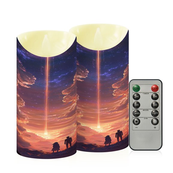 RMDQTR 2PCS Tapered Flickering Flame Candle Lamp LED Simulated Candle Christmas Holiday Decorations Flame-Free Safety Ambient Lighting Two People