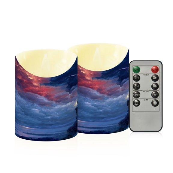 RMDQTR 2PCS Tapered Flickering Flame Candle Lamp LED Simulated Candle Christmas Holiday Decorations Flame-Free Safety Ambient Lighting The World Of Dragons