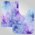 thumbnail image 1 of RMDQTR 2PCs Bathroom Rugs Set Plush Toilet Base Mat 16" × 24" Bath Mat and 20" × 24" U Shape Soft Rugs Non Slip Absorbent Translucent Floral Ink Design, 1 of 9