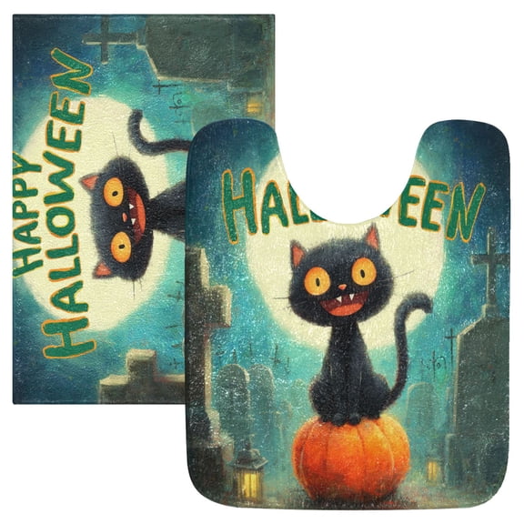 RMDQTR 2PCs Bathroom Rugs Set Plush Toilet Base Mat 16" × 24" Bath Mat and 20" × 24" U Shape Soft Rugs Non Slip Absorbent