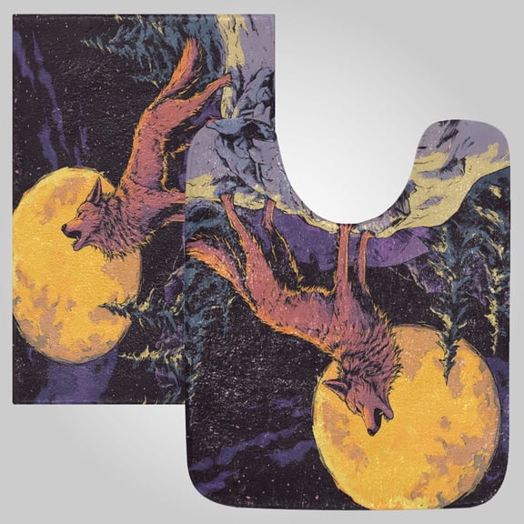 RMDQTR 2PCs Bathroom Rugs Set Plush Toilet Base Mat 16" × 24" Bath Mat and 20" × 24" U Shape Soft Rugs Non Slip Absorbent