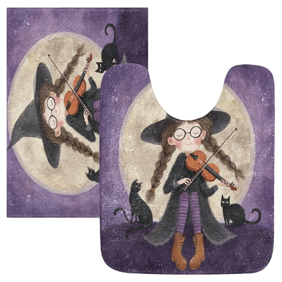 RMDQTR 2PCs Bathroom Rugs Set Plush Toilet Base Mat 16" × 24" Bath Mat and 20" × 24" U Shape Soft Rugs Non Slip Absorbent
