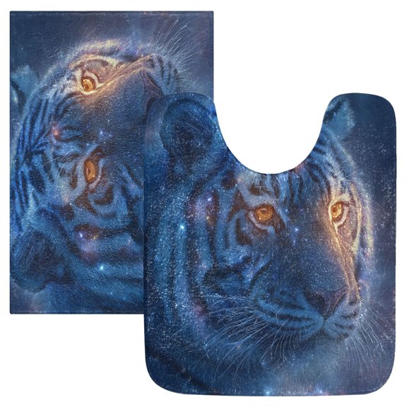 RMDQTR 2PCs Bathroom Rugs Set Plush Toilet Base Mat 16" × 24" Bath Mat and 20" × 24" U Shape Soft Rugs Non Slip Absorbent