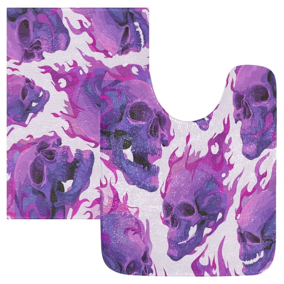 RMDQTR 2PCs Bathroom Rugs Set Plush Toilet Base Mat 16" × 24" Bath Mat and 20" × 24" U Shape Soft Rugs Non Slip Absorbent