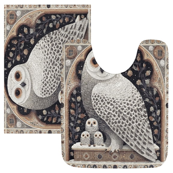 RMDQTR 2PCs Bathroom Rugs Set Plush Toilet Base Mat 16" × 24" Bath Mat and 20" × 24" U Shape Soft Rugs Non Slip Absorbent