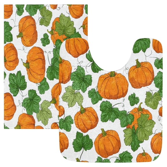 RMDQTR 2PCs Bathroom Rugs Set Plush Toilet Base Mat 16" × 24" Bath Mat and 20" × 24" U Shape Soft Rugs Non Slip Absorbent