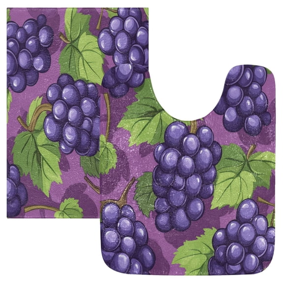 RMDQTR 2PCs Bathroom Rugs Set Plush Toilet Base Mat 16" × 24" Bath Mat and 20" × 24" U Shape Soft Rugs Non Slip Absorbent