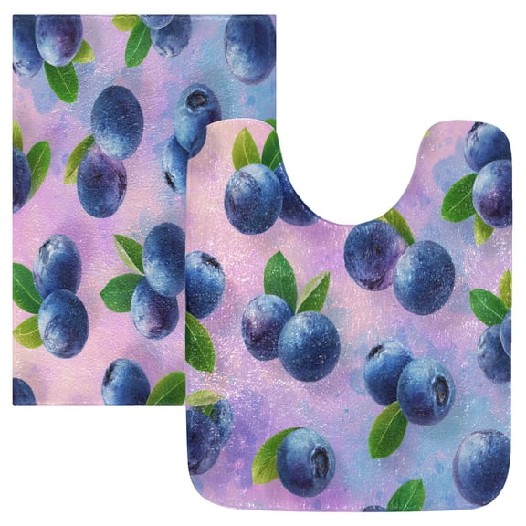 RMDQTR 2PCs Bathroom Rugs Set Plush Toilet Base Mat 16" × 24" Bath Mat and 20" × 24" U Shape Soft Rugs Non Slip Absorbent