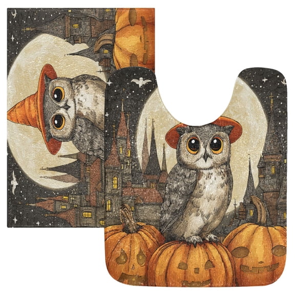 RMDQTR 2PCs Bathroom Rugs Set Plush Toilet Base Mat 16" × 24" Bath Mat and 20" × 24" U Shape Soft Rugs Non Slip Absorbent
