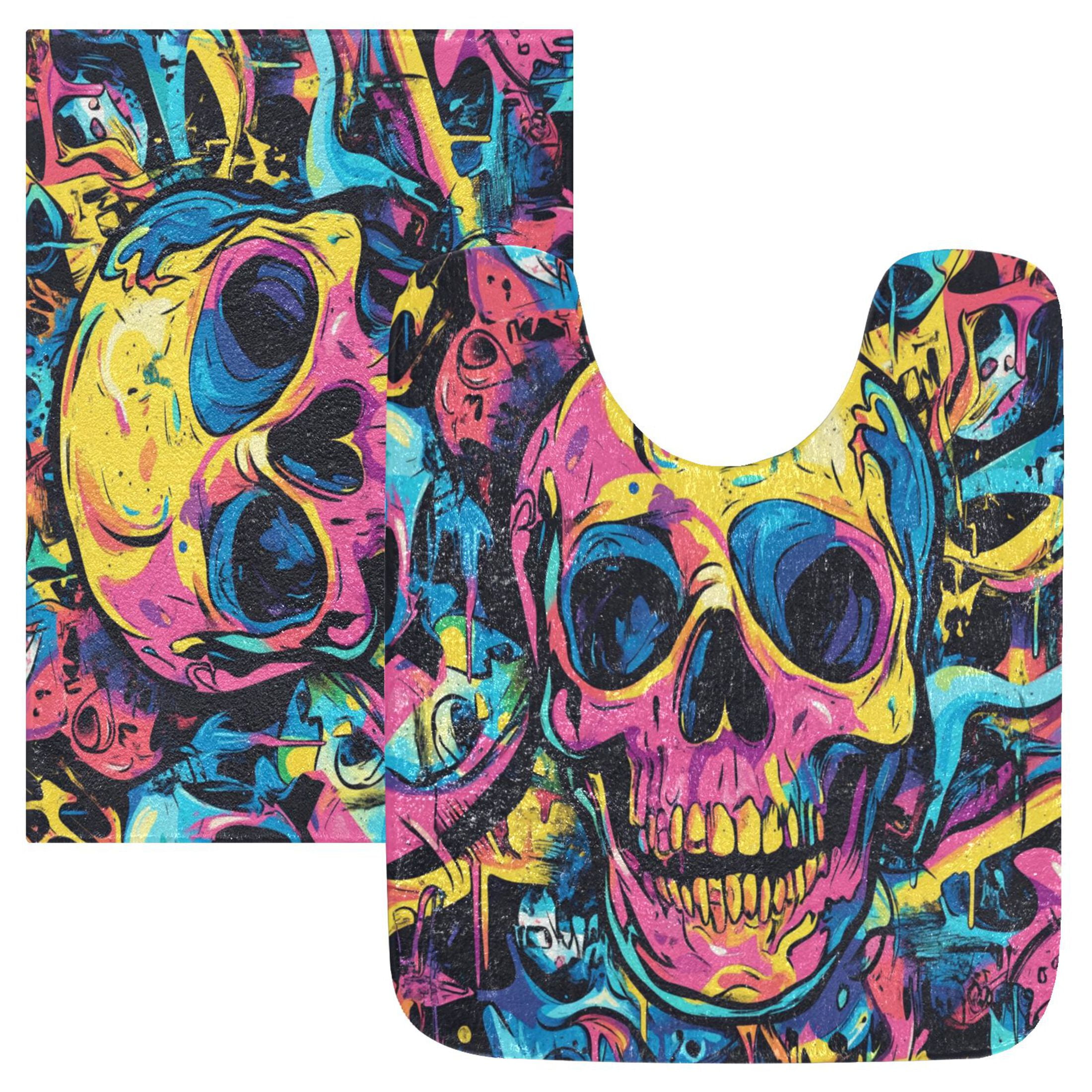 RMDQTR 2PCs Bathroom Rugs Set Plush Toilet Base Mat 16" × 24" Bath Mat and 20" × 24" U Shape Soft Rugs Non Slip Absorbent