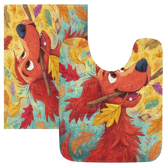 RMDQTR 2PCs Bathroom Rugs Set Plush Toilet Base Mat 16" × 24" Bath Mat and 20" × 24" U Shape Soft Rugs Non Slip Absorbent